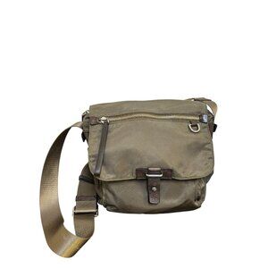 Tumi Khaki Nylon Leather Crossbody Bag